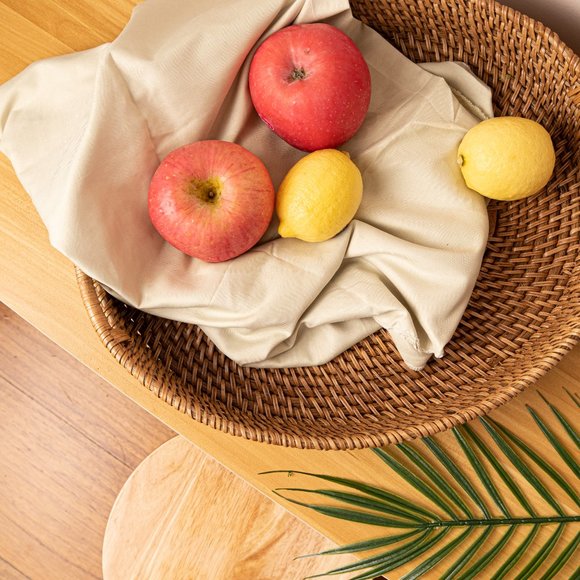 Rattan Oval Tray with Handles, Wicker Coffee Table Tray, Kitchen Decorative Tray - Picture 2 of 4